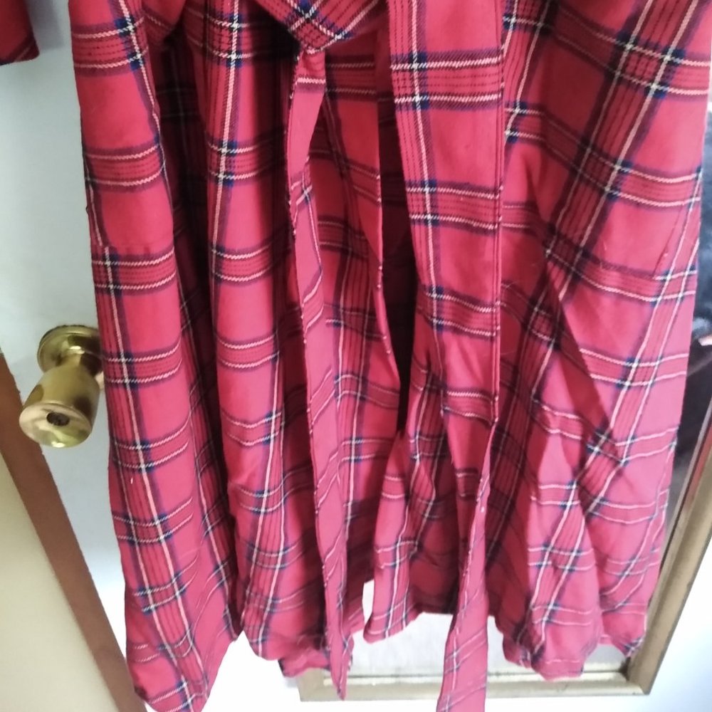 Irish Flannel Robe (Color Red Plaid, Size XL) - Picture 4 of 5